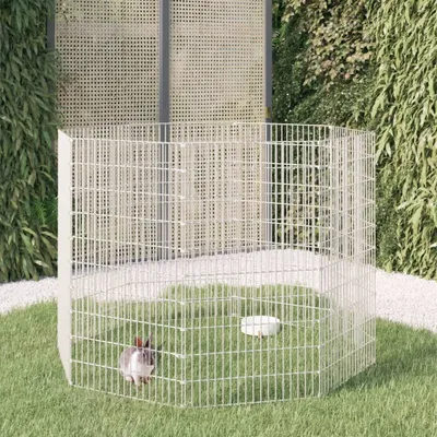 Imagen del producto de Jaula para conejos "The Living Store", con 8 paneles, de 54x100 cm, fabricada en hierro galvanizado