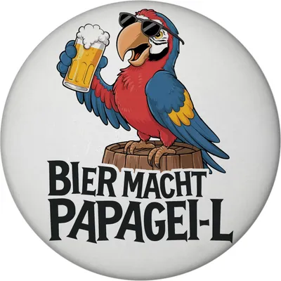 Produktbild von Bier macht papagei-l - Comic-Papagei mit Bierflasche Magnet