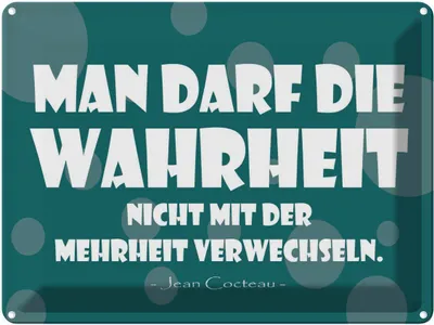 Produktbild von vianmo Blechschild 30x40 cm Wahrheit und Mehrheit Spruch Zitat