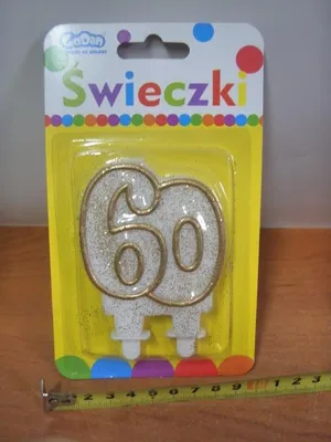 Zdjęcie produktu dla świeczka cyferka ''60'' 8cm PF-SCZK60