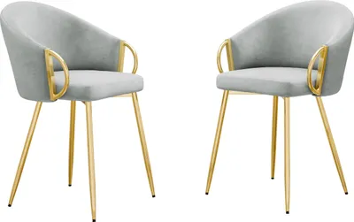 Produktbild von MIRJAN24 Polsterstuhl Muz DC-1171 (2er-Set), Metallfüße, Wohnzimmer Stühl-Set, Esszimmerstuhl (Farbe: 82-Grau)