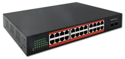 Imagen del producto de Qoltec SWITCH Gigabit Ethernet, 24 puertos RJ45, 2 puertos SFP, 1000 Mb/s
