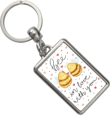 Produktbild von Pummel Biene Schlüsselanhänger mit Spruch Bee in love with you
