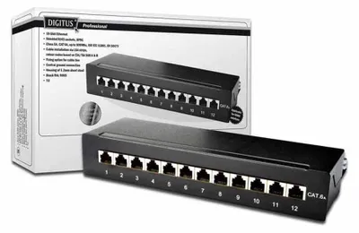 Immagine prodotto di DIGITUS Patchpanel 1HE 12-Port Cat6A   geschirmt schwarz