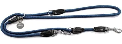 Image de Laisse pour chien réglable, bleue, double