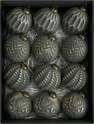Produktbild von 12 Stück Weihnachtskugel-Ornamente, 8 cm, bruchsichere Kunststoffkugeln, rustikale Vintage-Weihnachtsbaum-Hängedekoration für Hochzeit, Party, Urlaub, Heimdekoration