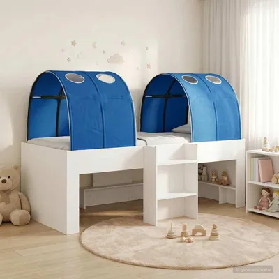 Produktbild von Möbel Bett mit Tunnel 4 pcs Weiß und Blau HolzwerkstoffGartensofas - Gartensofas c4994