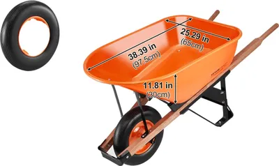 Zdjęcie produktu dla Taczka, udźwig 150 kg, ergonomiczny uchwyt, opony 16", 1 koło 6