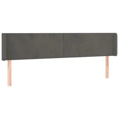 Immagine prodotto di vidaXL Testiera con orecchie Grigio scuro 183x16x78/88 cm Velluto