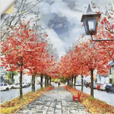 Produktbild von ARTland Wandbild, selbstklebend Rote Bank Größe: 70x70 cm