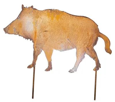 Immagine prodotto di Decorazione da giardino in metallo, realizzata a mano, raffigurante un cinghiale
