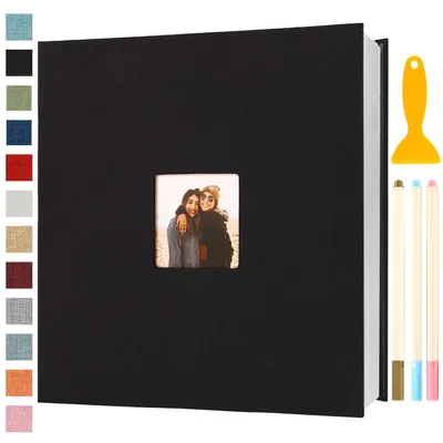 Zdjęcie produktu dla Album fotograficzne samoprzylepne, 33x32 cm, 120 stron, kolor czarny