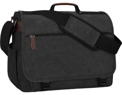Productafbeelding van Vintage Canvas Schoudertas voor Mannen met Laptopvak