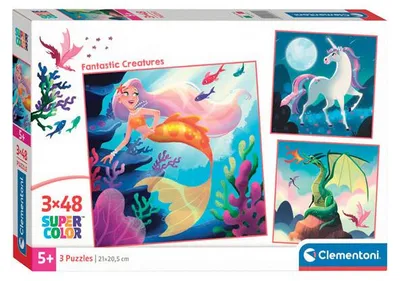 Produktbild von CLEMENTONI Puzzle Fantastische Kreaturen 3x48 Teile