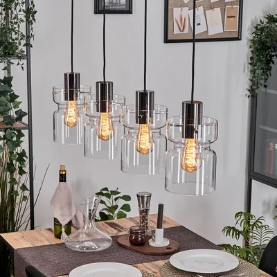 Produktbild von Brunate Hängelampe aus Metall/Glas in Schwarz/Klar