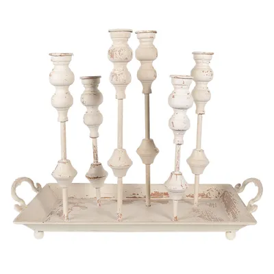 Produktbild von Clayre & Eef Kerzenständer 55x26x43 cm Weiß MDF