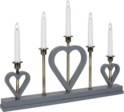 Image de Lampes de Noël, MELISSA, 5 x E10/55V/3W avec coeurs gris