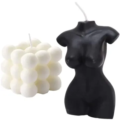 2er-Set Bubble Candle Würfel Sojawachs Duftkerzen Körperform