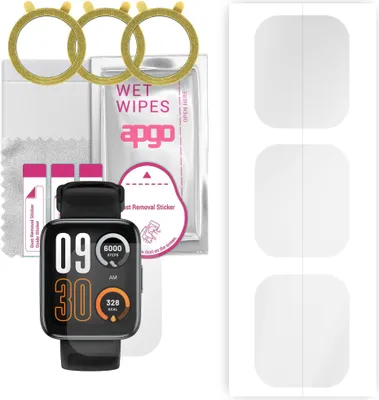 Produktbild von apgo 3 Stück Schutzfolie, klar, kompatibel mit Realme Watch 3 Pro Smartwatch, Hydrogel Displayschutzfolie mit Positionierhilfe, Displayfolie, robust und kratzfest