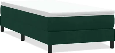 Image de vidaXL Lit boxspring sans matelas vert foncé 100x210 cm velours