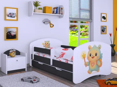 Immagine prodotto di BDW, letto per bambini con materasso, rete a doghe, cassetto, LABU, grafite, 190x90