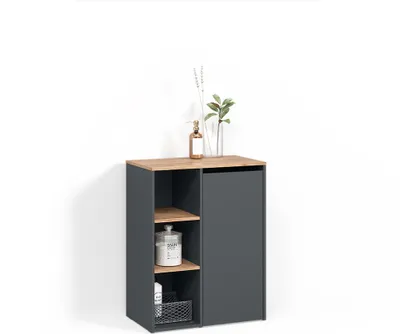 Immagine prodotto di Mobiletto da bagno Livinity Paolina Antracite/Rovere dorato 68 x 88.2 cm con ripiani aperti, Model 57399
