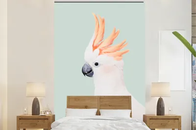 Produktbild von MuchoWow® Fototapete für Wohnzimmer oder Schlafzimmer Wandtapete Vinyl Motivtapete Kakadu - Tiere - Natur - Weiß - 225x350 cm - Schlafzimmer tapete