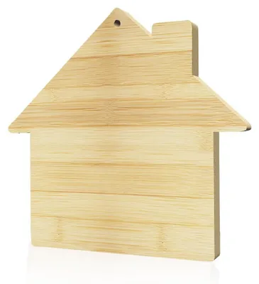 Produktbild von Omgoods – Schneidebrett aus Holz in Hausform mit Aufhängeöse