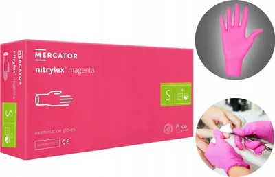 Zdjęcie produktu dla Rękawice Nitrylowe 100 szt. 7-S Nitrylex Magenta