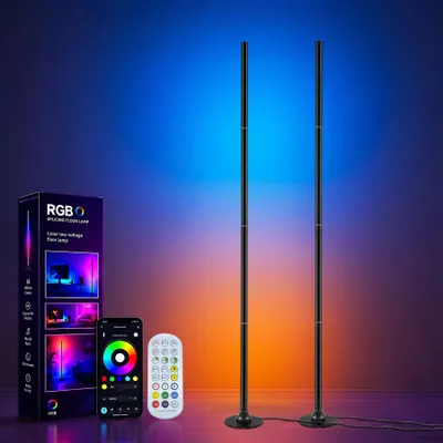 Zdjęcie produktu dla Lampa stojąca RGB, inteligentna lampa podłogowa LED z sterowaniem za pomocą aplikacji