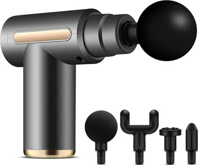 Produktbild von OKWISH Massagepistole, Massage Pistole, Massagepistole Massage Gun mit 6 Geschwindigkeiten und 4 Massageköpfen Grau