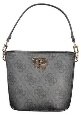 Produktbild von Schwarze Damenhandtasche mit Logo, verstellbarem Riemen & mehr