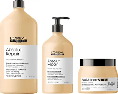 Produktbild von Loreal Absolut Repair Shampoo 1500ml NEW + Loreal Absolut Repair Conditioner 750ml NEW + Loreal Absolut Repair Golden Mask 500ml NEW