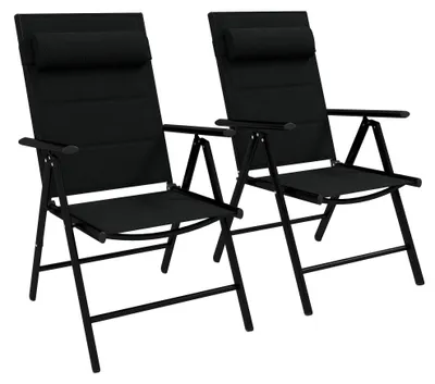 Produktbild von Faltbare Gartenstühle - Klappstühle - Gartenstühle - Campingstühle - Balkonstühle - Mit Kopfstütze und Armlehnen