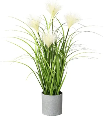 Produktbild von GASPER Riedgras im grauen Ziertopf 50 cm - Kunstblumen