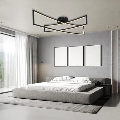 Produktbild von IMPTS LED Deckenleuchte 25W Modern Deckenlampe Schwarz Lampen Deckenbeleuchtung 3000K Warmweiß Wohnzimmer Lampe Flur Deckenleuchte