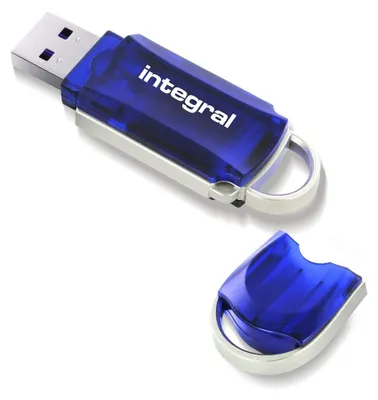 Zdjęcie produktu dla Integral INFD128GBCOUR, 128 GB, USB Typu-A, 2.0, 12 MB/s, Pokrywka, Niebieski, Srebrny