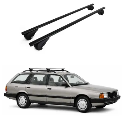 Image de Barres de toit Transversales pour Audi 100 Avant 1983-1991 Fer Noir 2Pcs, Image générée par une IA