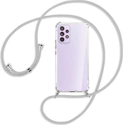 Produktbild von Handykette Backcover-Schutzhülle mit Band (Metall silberfarben) für Samsung Galaxy A53 5G - silbergrau