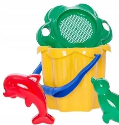 Produktbild von Hemar Sandspielzeug-Set Blume Eimer Spaten Rechen Formen