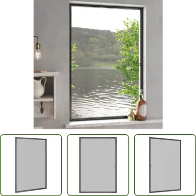 Produktbild von The Living Store Insektenschutz für Fenster Anthrazit 90x120 cm