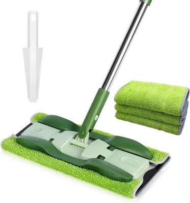 Produktbild von Professioneller Mop für Bodenreinigung mit 4 Pads Microfasermop