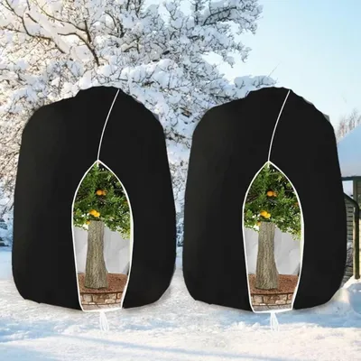 Productafbeelding van Winterbeschermhoes voor planten, vorstbeschermingstent met rits, 250 x 360 cm, zwart, 2 stuks