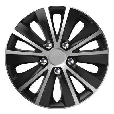 Produktbild von Radkappen Rapide NC 14" Silber&Schwarz mit Chromschrauben für Stahlfelgen