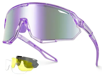Imagen del producto de Omgoods: Gafas de sol deportivas polarizadas con 3 lentes intercambiables y protección UV400