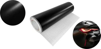 Produktbild von Autofolie Matt 50x200 cm - Schwarz Matt - Klebefolie Auto mit Luftkanal-Kleber und UV-Schutz - Selbstklebend Folie für Innen und Außen - Auto Folierung für Tuning - Carwrappingfolie