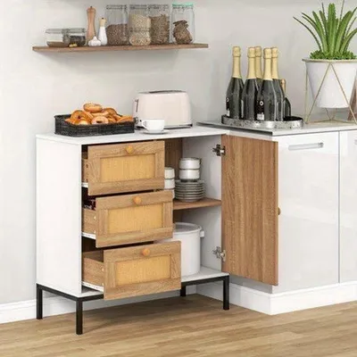 Imagen del producto de Escritorio de estudio con espacio de carga y armario – Escritorio rígido de MDF – Amplia superficie de trabajo