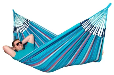 Produktbild von La Siesta Hängematte BRISA wave blau klassische Doppel-Hängematte Outdoor