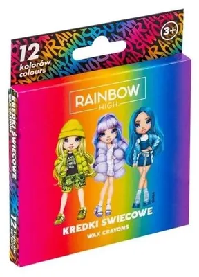 Image de Crayons de cire ronds Rainbow High, 12 couleurs, ASTRA - ASTRA papeterie