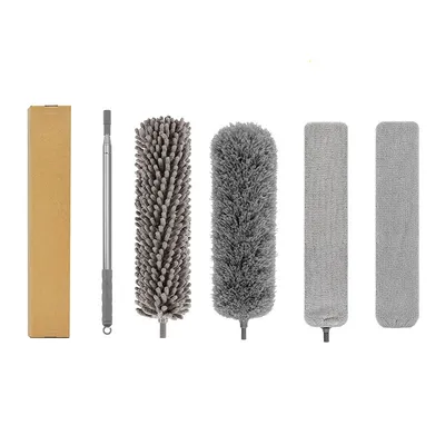 Produktbild von Heikoeco® Staubwedel, Teleskopdesign, Lang ausziehbar, Waschbar, Mikrofaser Duster, Spinnenwebenentferner, Staubwischer, 1 Stück, 41-246 cm, Grau